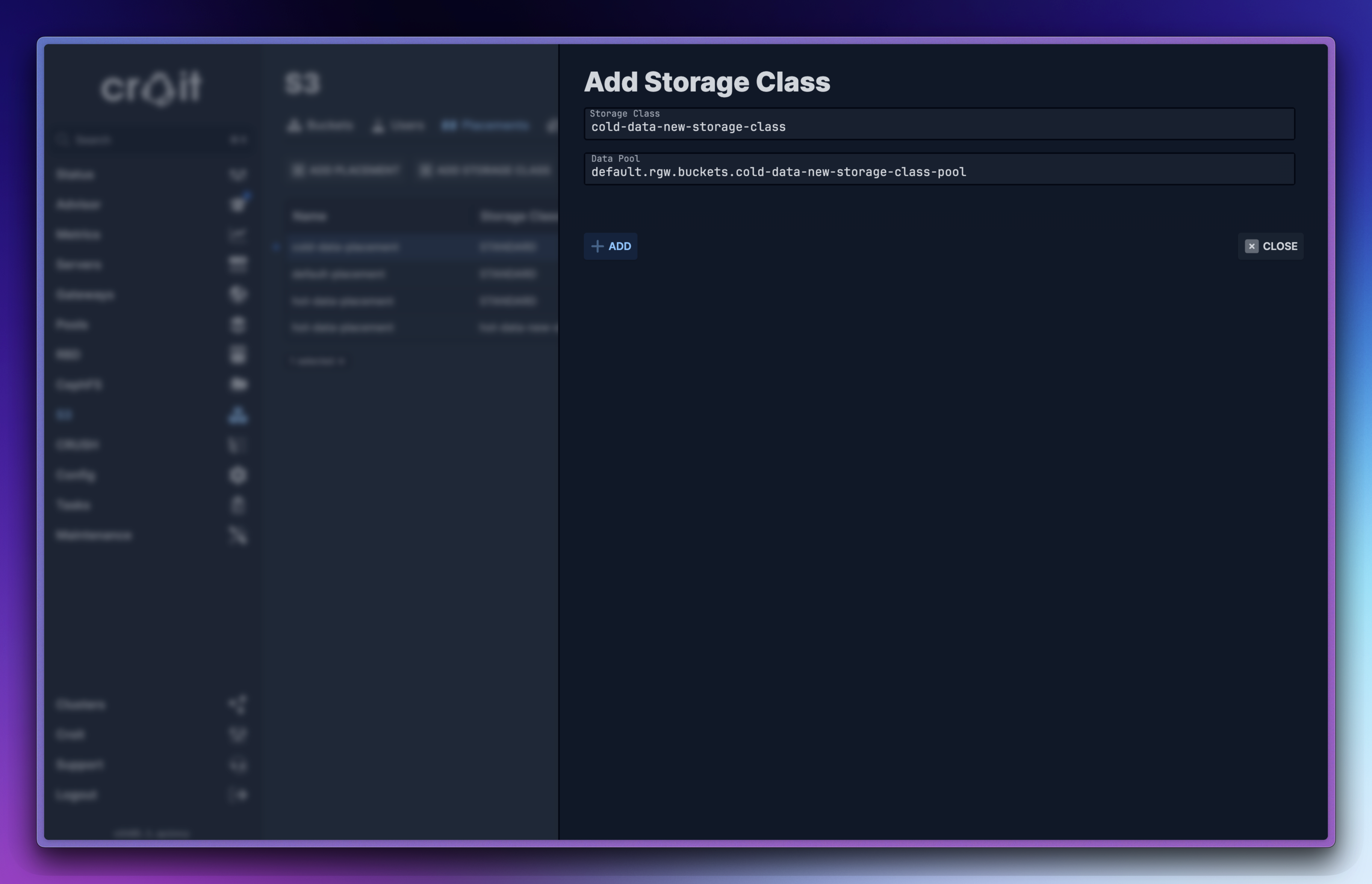 add a storage class