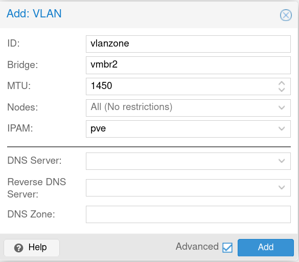 Configure the zone with an ID