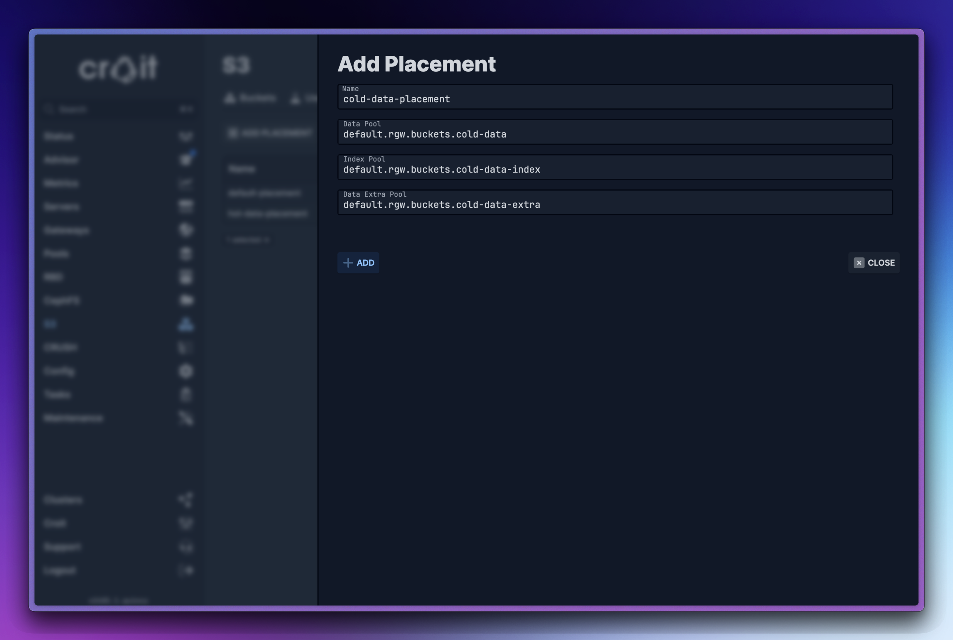 cold data placement rule