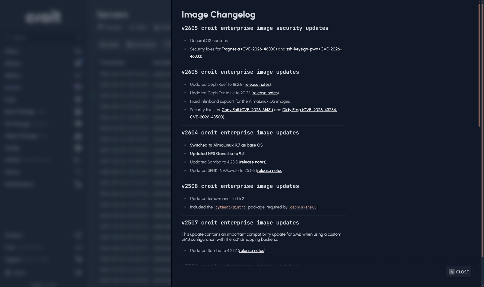 Image Changelog croit